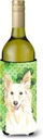 Caroline's Treasures CK1782LITERK Shamrocks White Collie Wine Bottle Hugger Bottle Cooler Sleeve Hugger Machine Washable Collapsible Insulator Beverage Insulated Holder