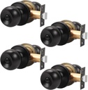 Knobonly 4 Pack Bedroom/Bathroom Matte Black Door Knobs Privacy Door Sets Hardware Interior Ball Shap Door Handles