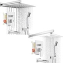 SR SUN RISE 8 Inches Wall Mounted Bathtub Shower Faucet Set All Metal Shower System with Tub Spout, Rain Shower Head and Handheld Sprayer Combo Shower Set, Modern Valve and Trim Kit, Polished Chrome