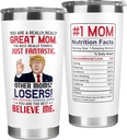 Gifts for Mom from Daughter Son - Christmas Gifts for Mom Wife - Birthday, Christmas, Valentines Day Gift for Moms - Gift for Mama, Moms, Mother - 20 Oz Stainless Steel White Tumbler