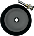 Round Vessel Sink - Matte Black Ceramic Bathroom Sink with Pop-Up Drain (Without Overflow), Above Counter Porcelain Vanity Basin.14"D x 14"W x 4.5"H