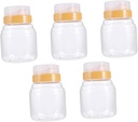 5pcs Plastic Honey Dispenser Bottles Food Storage Jars for Kitchen Use Lightweight and Portable Honey Containers Easy to View Remaining Capacity for Travel and Picnics