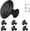 6PCS Black Dresser Drawer Knobs, 1.2" Modern Knob for Cabinets and Drawers