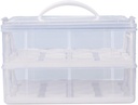 Double Layer Cake Packaging Box Handle Plastic Cupcake Carrier for Muffins Desserts and Pastries for Parties and Events