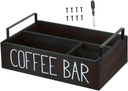 Coffee Station Organizer Pod Holder Basket Wood Home Kitchen Coffee Pod Storage Organizer Capsule Holder for Home Cafe Party, black