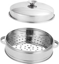 1Set Multipurpose Food Steamer with Lid Kitchen Tool for Vegetables Dumplings and More for Home Restaurant and Canteen Use