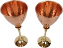 Rastogi Handicrafts Pure Copper Wine Glass Goblet Tableware Bar Hotel Restaurant Serving Wine Whisky Cocktail Set of (2)