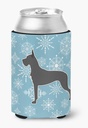 Caroline's Treasures BB3575CC Winter Snowflake Great Dane Can or Bottle Hugger Cooler Washable Drink Sleeve Collapsible Beverage Insulated Holder, Can Hugger, Multicolor