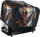Oven Cover Kitchen Bread Machine Protector,4 Slice Toaster Cover For Home,Fingerprint Coaster Cover,Kitchen Small Appliance,Oil Painting Tribal Wolf