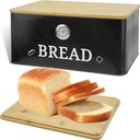 Black Bread Box for Kitchen Countertop with Bamboo lid, Hygrometer Kitchen Organizer for Sourdough, Buns, and Loaves, Bread Storage Container
