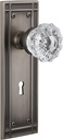 Nostalgic Warehouse Mission Plate with Keyhole Crystal Glass Knob, Privacy - 2.375", Antique Pewter