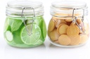 Glass Jars With Airtight Lids 16 OZ 2 Set Wide Mouth Food Storage Canisters Leakproof Sealed Jar Containers With Clamp Lids For Coffee,Sugar, Spices,Snacks, Pickles,Cereal,Tea Bags,Candy,Cookies