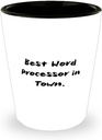 Reusable Word processor Shot Glass, Best Word Processor in Town, Gifts For Men Women, Present From Boss, Ceramic Cup For Word processor