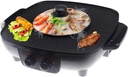 Electric Grill Indoor Household Electric Grill, Korean-Style Multifunctional Barbecue Pot Electric Hot Pot Hot Pot, Integrated Cookware, Non-Smoke Smokeless Grill Electric Grill,Portable Nonstick Grid