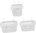 3pcs Wall-mounted Plastic Storage Organizer Baskets Versatile Hanging Baskets for Home Bathroom Kitchen and Laundry Sturdy Easy to Install Space-saving Design White