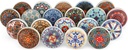 Drawer Knobs for Cabinets and Dressers - Assorted Decorative Mandala Ceramic Pull Handle Kitchen Door Knobs Interior Decor - Multicolor - Set of 20