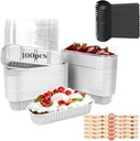 100 Pack Mini Loaf Pans with Lids, Spoons & Stickers – Disposable Aluminum Foil Baking Cake Containers for Oven, Air Fryer & Freezer – Ideal for Cakes, Bread, Pudding, Parties & Gifting, Sliver