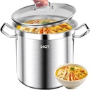Large Stock Pot - 24QT Stainless Steel Stockpot with Lid, Heavy Duty Tri-Ply Bottom Commercial Grade Soup Pot for Cooking Soup, Stew, Pasta, Oven, Gas, Ceramic, Dishwasher Safe