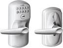 Schlage FE595 PLY 626 JAZ Plymouth Design Keypad Entry with Jazz Levers, Satin Chrome