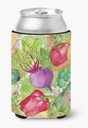 Caroline's Treasures BB7572CC Watercolor Vegetables Farm to Table Can or Bottle Hugger Cooler Washable Drink Sleeve Collapsible Beverage Insulated Holder, Can Hugger, Multicolor