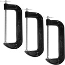 HOIGON 3 Pieces 10 Inch C-Clamp Set, Malleable Iron C-Clamp,Heavy-Duty C-Clamps with 10 Inch Jaw Opening 4 Inch Throat Depth for Woodworking, Welding, and Building, Black