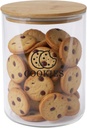 Glass Cookie Jar,Cookie Storage Containers With Airtight Bamboo Lid,Clear BPA Free Food Storage Container,54 Ounces Cookies Tin,Kitchen Canisters For Snack, Coffee,Candy, Cookies, Dessert