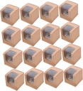 20pcs Paper Cupcake Boxes with Window Individual Muffin Holders Elegant Portable Carriers for Weddings Parties Kraft Cupcake Containers Easy Assembly Showcase Design