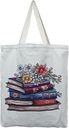 Book Canvas Tote Bag with Zipper Inner Pocket - Bookish Gift for Women, Teacher, Book Lovers, Reader, Librarian