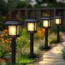 Solar Pathway Lights Outdoor, 12 Pack Upgraded LED Waterproof Solar Lights Outdoor, Landscape Lighting for Outside Driveway Garden Walkway Path Yard Lawn Décor, Warm White