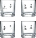 La Rochere Napoleon Bee Whiskey Glasses Set of 4 — Elegant Glassware for Any Occasion – Bee Embossed Whiskey Tumbler Set (11 oz)