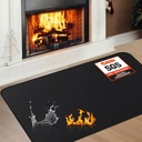 Fireplace Mat, 2'6'' x 3'4'' x 0.04'' Fireplace Rug, Hearth Rug for Wood Stove Fireplace Indoor Outdoor, Thin Fireplace Rugs Fire Resistant Protects Floors Carpets from Sparks Embers, Black