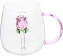 Cabilock Romantic Glass Cup Versatile Decorative Beverage Mug for Parties and Valentine's Day Ergonomic Design Lightweight Chic for Women