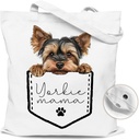 Dog Mama Canvas Tote Bag with Magnetic Buckle-Dog Lovers Gifts for Birthday, Mother's Day, Christmas.