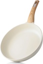 SENSARTE Ceramic Nonstick Frying Pan Small Skillet 8/9.5/11/12.5Inch Non Stick Omelet Pan, Non-toxic Kitchen Cooking Chef's Pan, Free of Intentionally Added PFOA/PFAS/PTFE, Induction Compatible, White