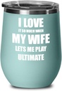 Funny Ultimate Wine Glass Gift For Husband From Wife Lover Joke Insulated Tumbler Lid Teal