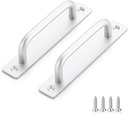 Barn Door Handles 4 Pack Silver Door Handles Sliding Cabinet Pulls 5" Hole Center Screen Cabinet Hardware Zinc Alloy Pulls