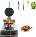 YardGo 1200W Belgian Waffle Iron, 7.28'' Commercial Waffle Maker, Non-Stick Pans + Non-Slip Rubber Feet, with Time & Temp. Control, for Home&Restaurants&Food Trucks (Black)