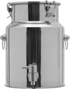 304 Stainless Steel Drink Can with Spigot, 2.6 Gallon 10 Liter Metal Water Beverage Drink (with Sealed Lid & Spigot Dispenser) Pail Milk Bucket Easy to Clean Good Sealing for Milk Wine Oil