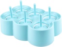 VICASKY Silicone Round Ice Cream Molds DIY Popsicle Maker for Creative Ice Lolly Tool Easy to Use and for Homemade Treats Blue