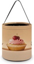Halloween Trick Or Treat Bucket Cupcakes Print Candy Basket Tote Bag Multipurpose Portable Collapsible Reusable Goody Bucket