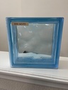 7.5 x 7.5 x 3 Basic Wave Azure Color Glass Block