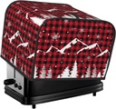 Oven Cover Kitchen Bread Machine Protector,4 Slice Toaster Cover For Home,Fingerprint Coaster Cover,Kitchen Small Appliance,Christmas Tree Buffalo Plaid
