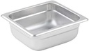 Winco 1/6 Size 2.5" Deep Metal Food Pan/Steam Table Pan, Anti-Jam, 23 Gauge