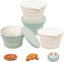 4PCS Pizza Dough Proofing Box - Mini Stackable Silicone Pizza Storage Containers with Lids, Small Bread Baking Supplies, Collapsible Bowls for Camping, Pizza Making Accessories for Kitchen
