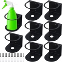 Gerrii 8 Pcs Spray Bottle Holder Wall Mount Bottle Organizer Spray Can Holder Organizer for Garage and Workspace Stainless Steel Easy Install Craft Workspace Paint Rack with Hardware (Black)