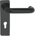 ECO U-Form EI FH Handle Set Black on Short Plate PZ 72 for Fire Doors 44-66 mm Plastic Door Handle