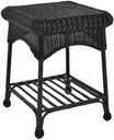 Jeco Outdoor Black Wicker End Table