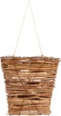 Garneck Woven Hanging Basket for Kitchen Decorative Wall Storage Basket Handle Handmade Natural Wicker for Fruits Veggies and Indoor Plants for Home Decor