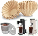 100PCS Coffee Filters and 2pack Reusable Pods for Ninja PB051 PB041 Pods and Grounds Single Serve Coffee Maker