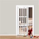 Accordian Door White PVC Folding According Doors with Installation Hardware, Space Partition Doors for Closet Cabinet Bathroom Shower(WxH 26x80in(66x203cm))